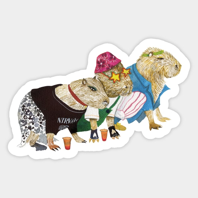 Capybara buddies Sticker by argiropulo